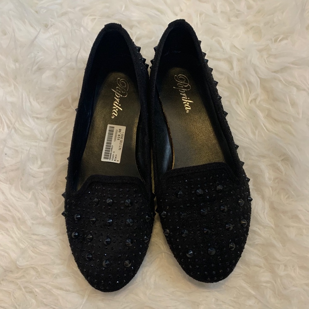 Black Studded Loafers